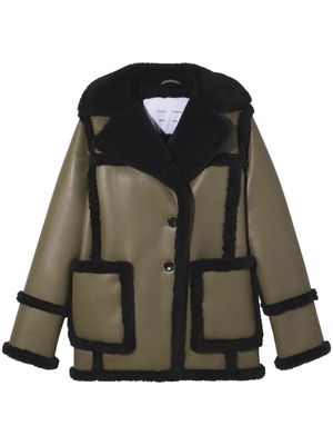 Proenza Schouler White Label Faux Sherpa coated-fleece jacket - Green