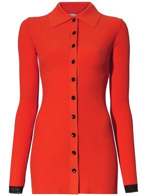 Proenza Schouler White Label fitted ribbed-knit cardigan - Red