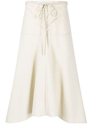 Proenza Schouler White Label Gingham Tie Front Midi Skirt - Neutrals