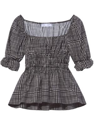 Proenza Schouler White Label grid-pattern square neck blouse - Neutrals