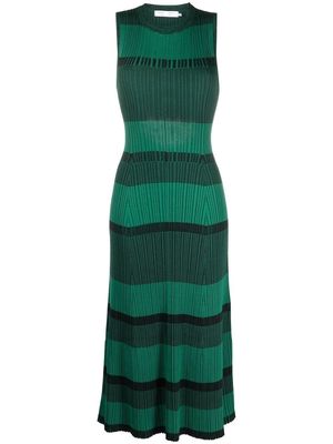 Proenza Schouler White Label horizontal-stripe sleeveless knitted dress - Green