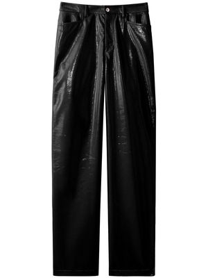 Proenza Schouler White Label lacquered-effect straight-leg trousers - Black