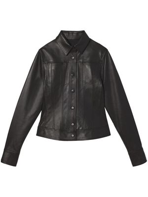Proenza Schouler White Label leather classic-collar fitted jacket - Black