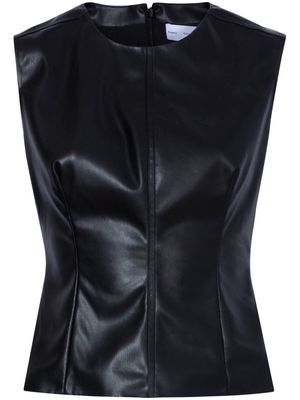 Proenza Schouler White Label Logan faux-leather sleeveless top - Black