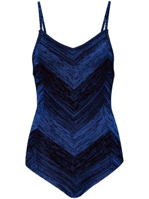 Proenza Schouler White Label marl-knit striped bodysuit - Blue