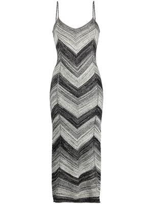 Proenza Schouler White Label Marled Stripe Knit Maxi Dress - Grey