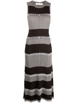 Proenza Schouler White Label Mini Stripe Sleeveless Knit Dress - Brown