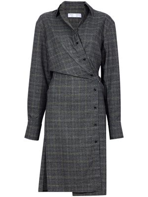 Proenza Schouler White Label plaid suiting wrap dress - Black