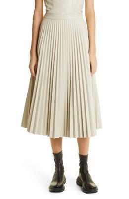 Proenza Schouler White Label Pleated Faux Leather Skirt in Chalk