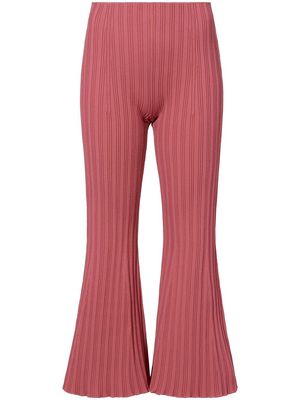 Proenza Schouler White Label rib-knit flared trousers - Pink