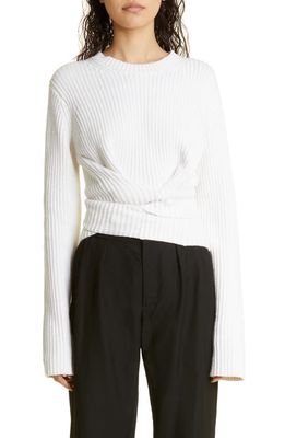 Proenza Schouler White Label Rib Wrap Sweater in Off White
