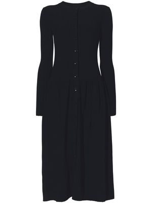Proenza Schouler White Label ribbed-knit button-front dress - Black