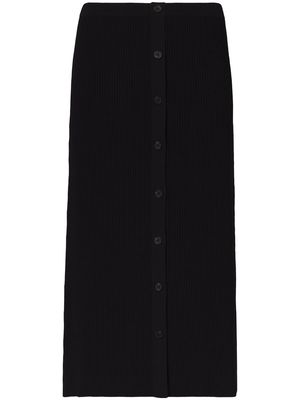 Proenza Schouler White Label ribbed-knit button-front skirt - Black