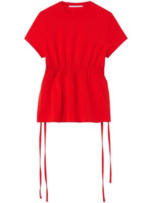 Proenza Schouler White Label ruched-detail lace-up T-shirt - Red