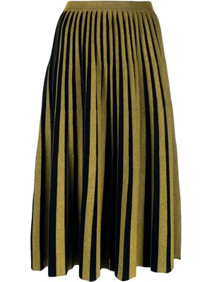 Proenza Schouler White Label Sheer Stripe Knit Skirt - Green