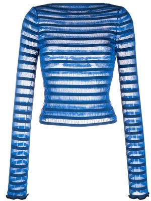 Proenza Schouler White Label Sheer Stripe Sweater - Blue