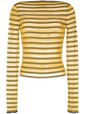 Proenza Schouler White Label Sheer Stripe Sweater - Yellow