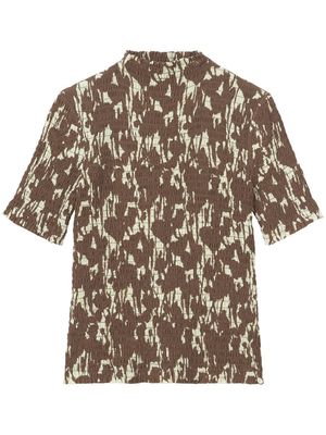 Proenza Schouler White Label short-sleeve smocked top - Brown