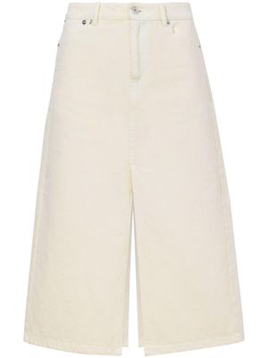Proenza Schouler White Label Sloan washed-denim mid skirt - Neutrals