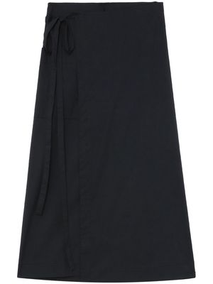 Proenza Schouler White Label Soft Poplin Wrap Skirt - Black