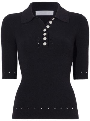 Proenza Schouler White Label Spencer ribbed-knit polo top - Black