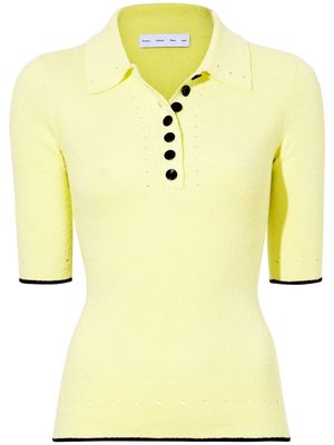 Proenza Schouler White Label Spencer ribbed-knit polo top - Yellow