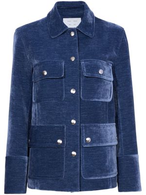 Proenza Schouler White Label spread-collar chenille shirt jacket - Blue