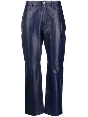 Proenza Schouler White Label Straight Leg Leather Pant - Blue
