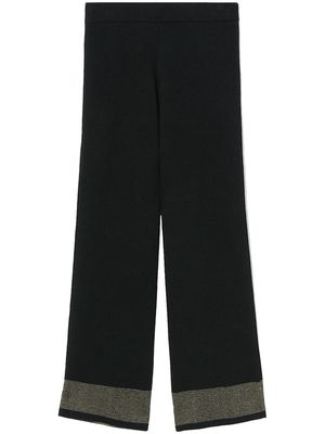 Proenza Schouler White Label stripe-detail cropped track pants - Black