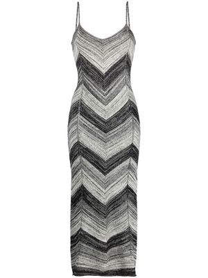 Proenza Schouler White Label stripe-knit marled midi dress - Grey