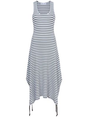 Proenza Schouler White Label stripe-pattern ribbed dress - Blue