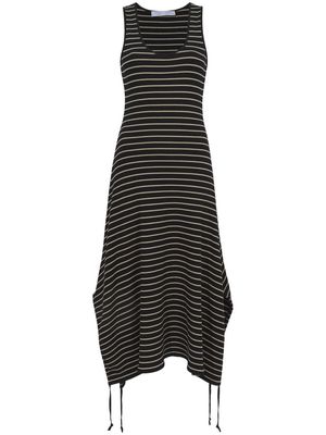 Proenza Schouler White Label stripe-pattern ribbed sleeveless dress - Black