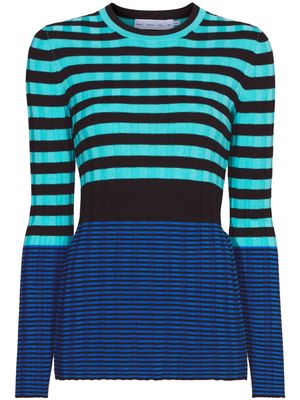 Proenza Schouler White Label stripe-print long-sleeve jumper - Blue