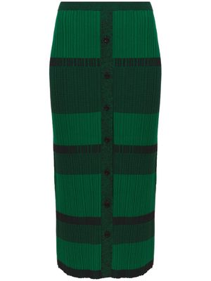 Proenza Schouler White Label striped midi skirt - Green