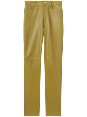 Proenza Schouler White Label tapered-leg leather trousers - Green