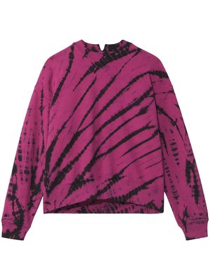 Proenza Schouler White Label tie-dye print sweatshirt - MAGENTA/BLACK