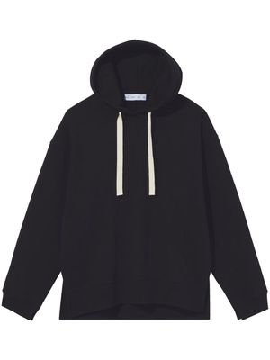 Proenza Schouler White Label two-tone drawstring cotton hoodie - Black