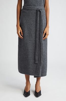 Proenza Schouler White Label Zadie Wrap Midi Sweater Skirt in Grey Melange