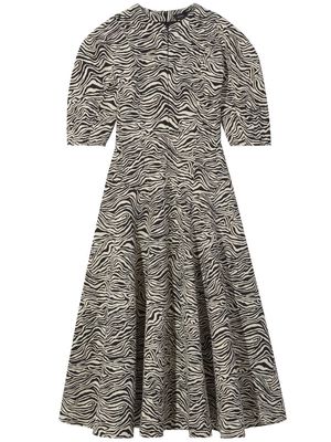 Proenza Schouler zebra print flared midi dress - Neutrals