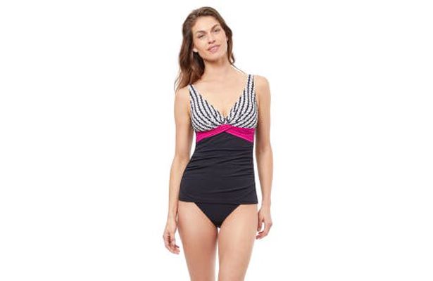 Profile by Gottex Enya D-cup Tankini Swim Top in Black Multi