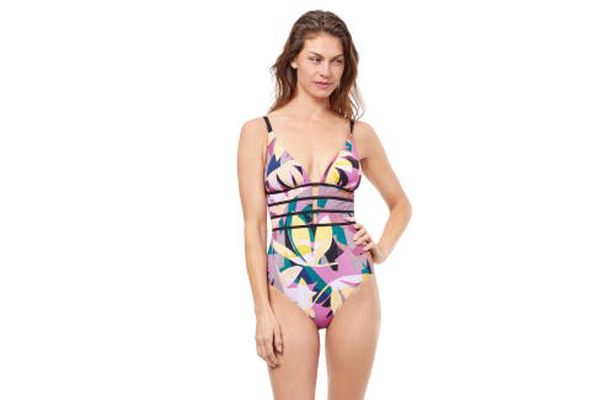 Profile by Gottex Gioa Deep Plunge One piece Swimsuit in Multi Pink