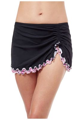 Profile By Gottex Pretty Wild Skirted Swim Bottom in Black 