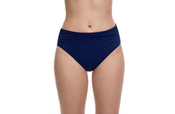 Profile by Gottex Tutti Frutti High Waist Side Shirred Swim Bottom in Navy