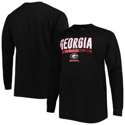 PROFILE Men's Black Georgia Bulldogs Big & Tall Two-Hit Long Sleeve T-Shirt
