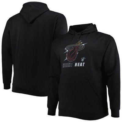 PROFILE Men's Black Miami Heat Big & Tall Heart & Soul Pullover Hoodie