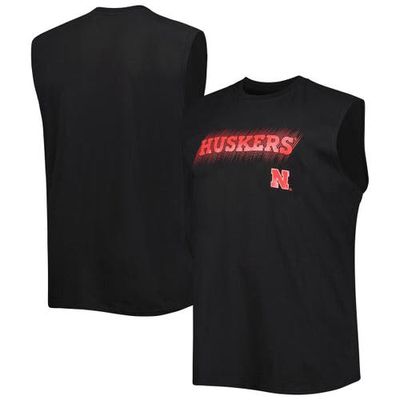 PROFILE Men's Black Nebraska Huskers Big & Tall Tank Top