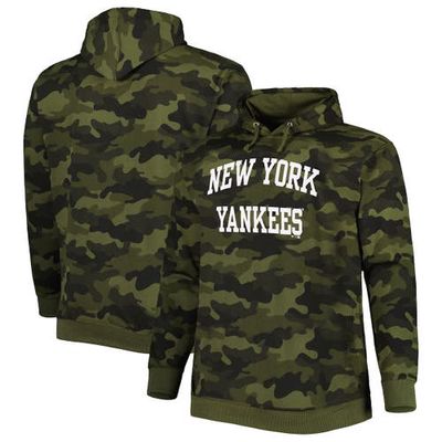 PROFILE Men's Camo New York Yankees Allover Print Pullover Hoodie