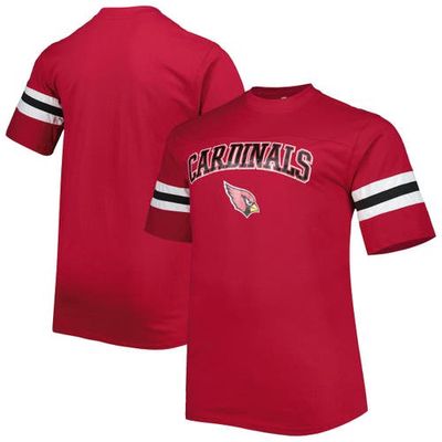 PROFILE Men's Cardinal Arizona Cardinals Big & Tall Arm Stripe T-Shirt