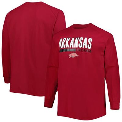 PROFILE Men's Cardinal Arkansas Razorbacks Big & Tall Two-Hit Long Sleeve T-Shirt