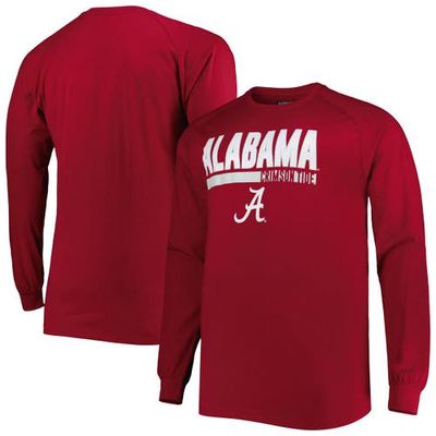 PROFILE Men's Crimson Alabama Crimson Tide Big & Tall Two-Hit Long Sleeve T-Shirt